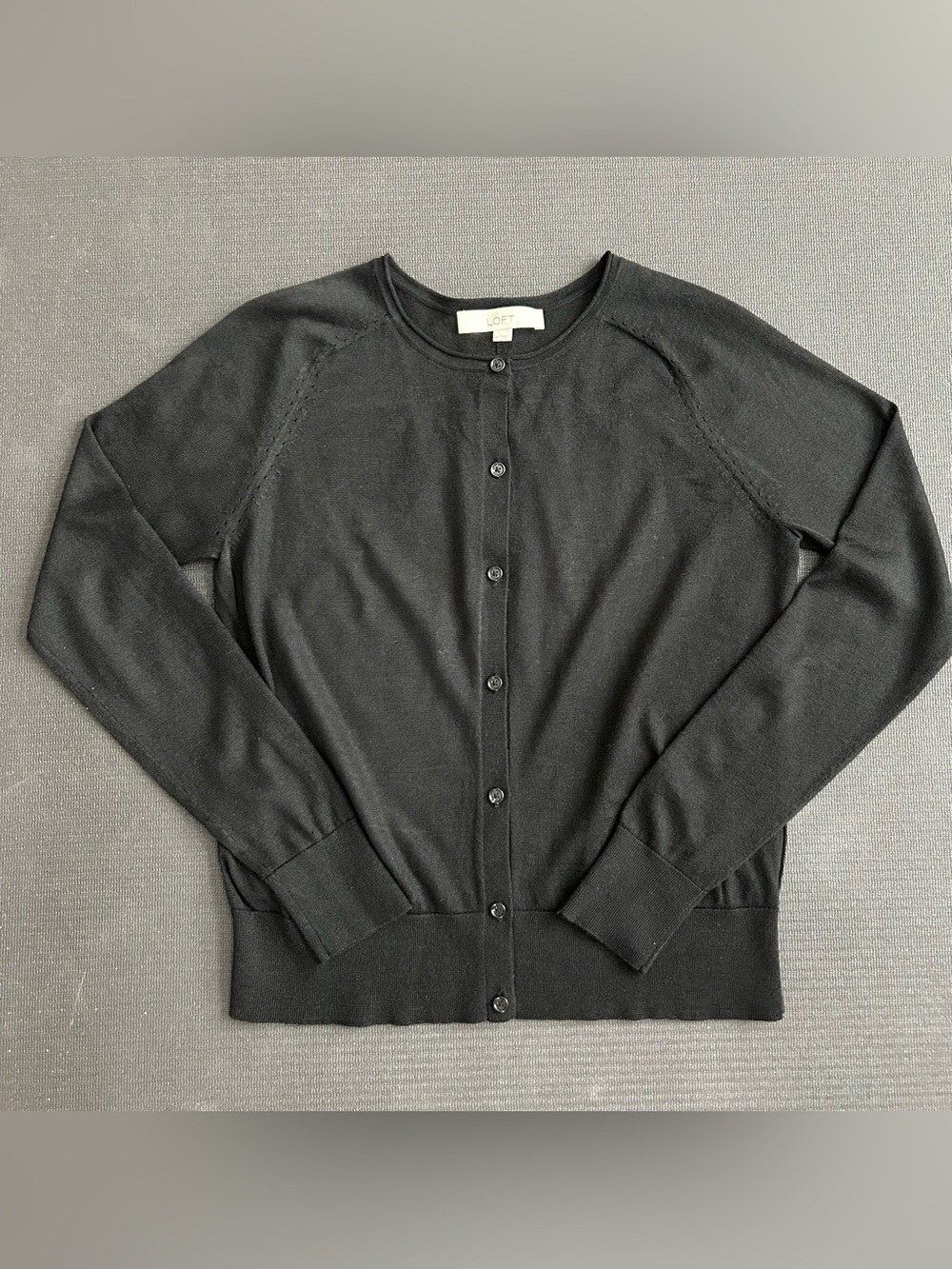 LOFT Lightweight Black Cardigan Sweater size medium